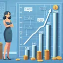 Create a visual representation of the scenario described. Depict a woman, Deana of Hispanic descent, standing by a growth chart that showcases investment growth over two years. The first bar of the chart symbolizes the first year with a $400 mark, and the second bar symbolizes the second year with a $432 mark. Both bars rise from a pile of coins to signify the original investment. The chart doesn't have any text, numbers, or labels. It is merely a symbolic representation of the described scenario. Please remember to not include any text.
