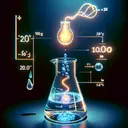 Imagine a scientific scene depicting thermal energy transfer. Visualize a beaker with 100g of water which has an initial temperature of 20.0°C. Illustrate the concept of this water absorbing 1000 J of thermal energy, perhaps by using abstract forms or symbolic representations for energy – like glowing particles or symbols traditionally used in physics. Avoid showing any calculations or textual information, focusing only on concepts: water, initial temperature, and energy absorption. Please, do not include any text in the image.
