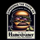A striking depiction of a delicious and tantalizing hamburger. The burger tempts the onlooker with simple, easy-to-find ingredients that are beautifully assembled. It speaks to the comfort of a home-cooked meal while also presenting itself as a quick, delectable solution for a tasty meal. The imagery perfectly complements potential catchphrases such as 'experience the taste of home', 'the quick, tasty meal for you', and 'crafted from simple, fresh ingredients'. It conveys an alluring charm akin to a family gathering around the dinner table, while also retaining the appeal for those in the hurry.