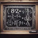 An intricately designed chalkboard with mathematical equations cleanly written on it. On the left part of the chalkboard the mathematical expression '81a^2' is prominently displayed, symbolizing a raised power of 81 by a variable 'a'. On the right side of the chalkboard, divorced from the first equation by slight space, is '5b^2' showcasing a different mathematical function involving the multiplication of the number '5' with the variable 'b' raised to the power of '2'. The chalkboard has a vintage wooden frame, and it is adorned with a chalk and an eraser on a ledge at the bottom.