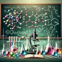 Create a visually appealing image related to chemistry. Portray a lab setting with scientific apparatus like beakers and pipettes, filled with various colorful solutions. In the background, show a chalkboard with chemistry symbols but ensure it contains no legible text. Include a depiction of an enlarged molecule of Tetraoxosulphate(VI) to reflect the thematic connection to the given question.