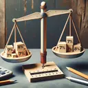 An image visualizing a mathematics concept. Depict a disassembled mathematical balance scale on a wooden desk with seven weighs representing 78% on one side and an empty space on the other side. Show a pencil and a calculator on the desk signifying the calculation process. Do not include any text in the image.