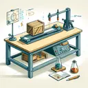 Illustrate a physics laboratory scene. The main focus should be an experiment that is set up on a tabletop. The tabletop should host an inclined plane which is set at a 35° angle from the horizontal. On the incline, place a wooden crate whose weight corresponds to a force of 50N. Highlight the friction between the crate and the incline by adding an indicator of static friction, symbolized by sparks or notable resistance. But, do not add any text within the image. Lastly, ensure color contrast and lighting are balanced for an appealing image.