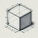 Generate a 3D illustration of a right rectangular prism. The three visible faces - top, front, and right - are in clear view. The prism's dimensions are as follows: a length of 1.5 meters, a width of 0.7 meters, and a perpendicular height of 4 meters. Edges that aren't in plain sight are represented by dashed lines. There should be no text in the image.