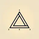 Create an image of a triangle, with distinct edges prominently marked to highlight their differing lengths. Make sure each side appears as an even number. To emphasize the minimized perimeter, illustrate a small, compact triangle, perhaps on a minimalist background with a bright accent color to draw the eye. Please make sure the image contains no text.