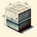 An intriguing illustration featuring a cube of wood that measures 10cm per side, buoyant in a body of water. The cube is carved from dense wood with the property of 0.78g/cm^3. The cube is positioned so that it is partially submerged, leaving a certain height of the cube visible above the water surface. Pristinely, there are no external symbols, no numerical values, and no written text present in the image.