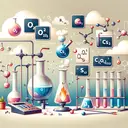 Create an engaging image that encapsulates the process of a chemistry problem. The scene features various laboratory apparatus such as test tubes, a Bunsen burner, and professional measuring equipment. Chemical symbols like O2, CS2, CO2, and S2 float in the air, hinting at a chemical equation. Nearby, a mole, a unit of measure in chemistry, sneaks into the picture, signifying the calculation of mols in the equation. Lastly, frames with five different volumes of gas containers labeled from 'A' to 'E', each representing the potential outcomes of the problem, appear at the foot of the scene.