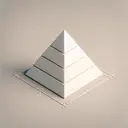Please create an image of a three-dimensional, right pyramid shape. The pyramid should have a square base measuring 4 centimeters and slant edges measuring 6 centimeters for educational purposes. It should be placed on a neutral background. Please make sure the image contains no labels or text.