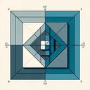 Visualize an aesthetically pleasing geometric image with two overlapping similar squares, named as A and B. Square A's shaded area covers a 9:17 ratio of its total area, and Square B's shaded area covers a 3:5 ratio of its total area. Ensure that the shading contrast and clarity enable easy differentiation between shaded and non-shaded areas.