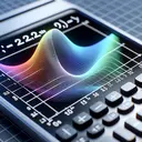 Create an abstract and educational image of a mathematical concept. The image depicts a digital, graphing calculator, displaying the curve of a complex mathematical function - specifically e2sin(x). The curve is set against a grid background. The focus here isn't on numerical results or equations, but rather on the shape of the function curve within an interval from 0 to 2π. The visualization emphasizes the points where the curve touches the x-axis, indicating the zeros of the derivative. The image is colorful but precise. Ensure that there is no text in the image.