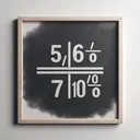 Generate an image displaying a mathematical equation shown on a white chalkboard. The equation depicted is a fraction divided by another fraction, the first fraction being 5/6 and the second 7/10. Faint chalk dust is visible at the corners, and the rest of the chalkboard is clean. Make sure to not include any text, symbols, or numbers beyond the given equation.
