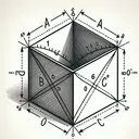 Illustrate a neat, well-drawn rhombus labeled ABCD with each side marked as 10 units. Additionally, represent ∠A with a visually intriguing angle indicator, indicating it measures 60 degrees. Ensure there is an emphasis on the diagonals' intersection in the center, inviting curiosity about their lengths. Remember, this illustration contains no text or measurements, other than the labels for the vertices and the side length.