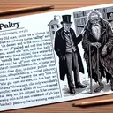 Create a detailed illustration that provides visual context to the term 'paltry' based on the literary excerpt that mentions an 'aged man' and a 'tattered coat on a stick'. Make sure the image includes an old man who seems inadequate, visually embodying the concept of being 'paltry'. The image should not feature any text.