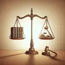 Create an image depicting a balance scale with one side heavier than the other, symbolizing the concept of justice. On the heavier side of the scale, illustrate elements like a book representing a uniform legal code, and on the lighter side, show a traditional gavel to symbolize punishment. Ensure the background is neutral and the overall environment is uncluttered and calm. Keep the image straightforward and clear, free from any textual elements.