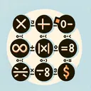 Create an image that visually represents the concept of operation orders in mathematics. Include four different symbolic representations for addition, multiplication, subtraction, and parentheses. Arrange them in such a way that it's implicit that the operation linked to parentheses is completed first. Do not include any text in the image.