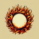 Draw a detailed illustration of a circle encased in vibrant flames, symbolically representing the 'Ring of Fire'. Emphasize the vibrant and intense colors of the fire to signify urgency. Make sure the image is set against a simplistic background to avoid distraction and all focus is on the flaming ring.