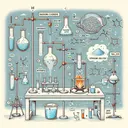 Visualize a scientific process to isolate the pure crystals of Sodium Chloride (NaCl). Represent a laboratory with scientific equipment such as beakers, test tubes, tripod stand, Bunsen burner and filtration apparatus. Include substances like Sodium Chloride, Zinc Carbonate, Hydrochloric acid (HCl), Sodium Hydroxide (NaOH), and water. Illustrate three steps: 1. Adding HCl to the mixture, 2. Adding NaOH, filtering the mixture, 3. Evaporation of water, leaving behind NaCl crystals. Do not include any chemical equations or text descriptions in the image.