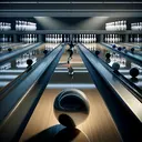 Imagine an atmospheric bowling alley. On this long wooden lane, visualize a Middle-Eastern female bowler in her elegant stride, just about to release a shining bowling ball. The ball races down the mirrored surface of the lane, quickly approaching the set of ten neatly arranged pins. But in its course, it only manages to topple down the center pins, leaving the end pins unaltered. Now, consider multiple balls of varying masses along the sidelines of the alley, each reflecting the overhead lights differently due to their varying surfaces. Some balls are smaller with less mass, some are considerably larger with more mass. The concept presented here is the relationship between the mass of a bowling ball, the force applied by the bowler, and the resulting acceleration, crucial to achieving a perfect strike.