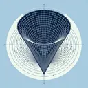 Generate a visually appealing image presenting the geometric visualization of a cone. The cone is represented with a slant height of 8 meters and a radius of 5 meters. Please ensure that the image does not contain any text.