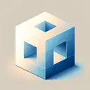 Create a 3D image depicting a cube that stands alone, with one of its sides slightly lifted to show a space of 1 cm thickness. The cube is styled geometrically with perfect symmetry, with a warm color scheme involving shades of blue and white. The cube appears to be large and solid, reflecting light like it is made of glass or ice. The background should be neutral, allowing the focus to remain purely on the cube and its 1 cm cut. Please ensure the image contains no text.