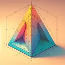 Generate an image of a 3-dimensional geometric figure in perspective. The figure is a right prism, standing upright. Its base is a right triangle with sides measuring 9cm, 12cm and 15cm, showing the Pythagorean triple. The height of the prism is 5cm. Show the lengths clearly but without written measurements. Render the prism in a pleasing color palette. Don't include any text, but visualize the dimensions and the total surface area indirectly with an artistic representation of light reflecting off the surfaces, emphasizing the entire surface area.